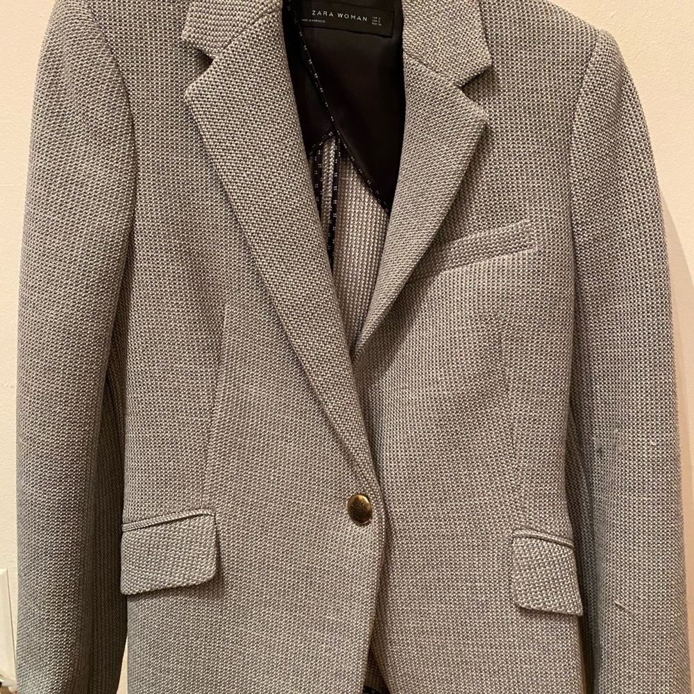 Zara grey blazer with gold buttons